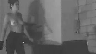 Stunning Glamour Domme Spanks Her Naked Slave