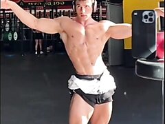 Shredded American Fitness Model Flexing Compilation