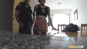 Kinky Tattooed Rock Chick With Green Hair Has Sex With Cop