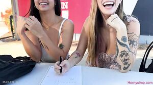 Angel Youngs & Hailey Rose   I Picked Up These Two Busty College Babes And Took Them Home