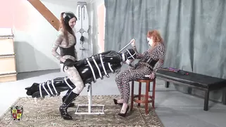 Two Filthy Babes Are Abusing The Mouth Hole Of A Slave