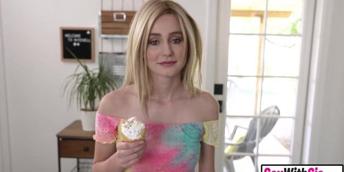 Naughty Blonde Teen Step Sister Fucks Annoying Big Dick Stepbro