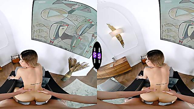 Blonde Babe Riding Cock In A Virtual Reality Experience