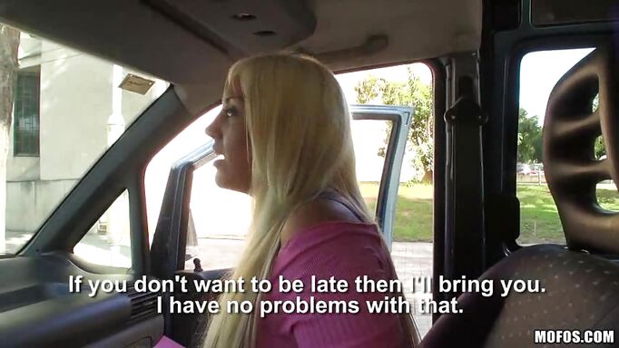 Blonde Babe Sucks Cock In Car