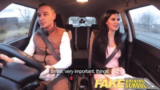 Fake Driving School   Threesome MMF In A Car HD 720p