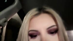 Blonde Babe Toys In Car