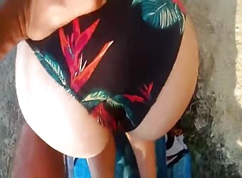 Fucking With Girlfriend Outdoors By The Lake