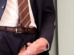 Suit And Tie Cumshot At The Office