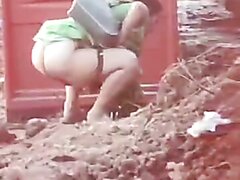 Fat Ass Aunty Pissing Outdoor Secretly Captured