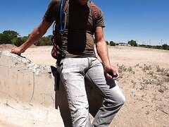 Outdoor Walk With Hard Cock From Vibrator In The Ass