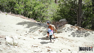 Kinky Nympho Is Picked Up During Hiking And Gets Mouthfucked Outdoors
