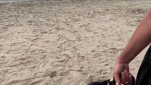 A Mummy Wank Off A Stranger On A Public Beach For A Bet!