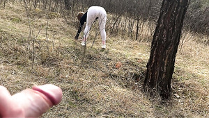 She Caught Him Jerking Off In The Forest But Really Wanted To Fuck Too