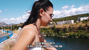 A Cute Teen With Glasses Is Having Sex With A Guy Outdoors