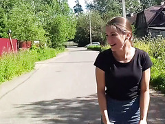 Russian Bitch Shows Off Her Curves And Swallows In A Slutty Style + Eats Cum POV
