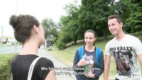 Young Couple Gets Money For Public Foursome