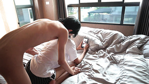 Asian Teen Couple Share A Steamy Session On Camera