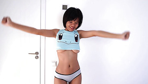 Slim Busty Asian Cutie Sucks A Fat White Dick & Takes It In Her Ass In The Doggy Pose