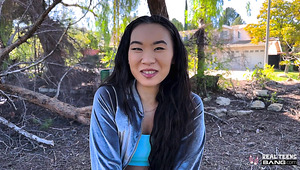 Asian Teen Likes Showing Herself Outdoors!